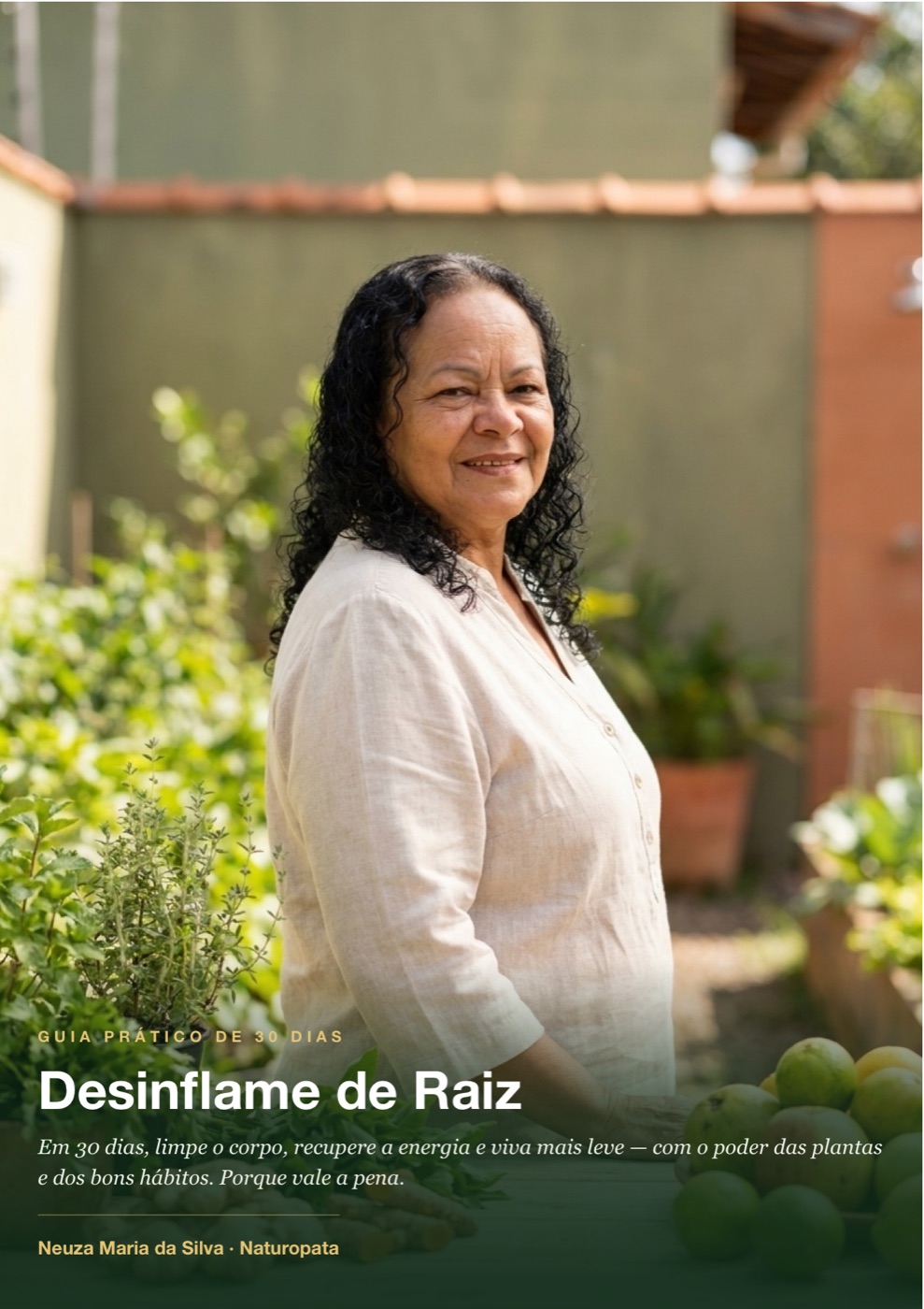Capa do guia Desinflame de Raiz em 30 Dias, de Neuza Maria da Silva